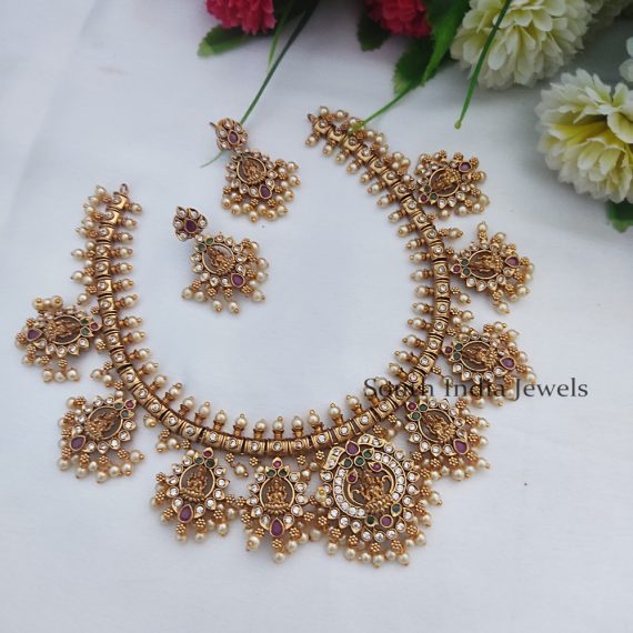 Attractive Goddess Gutta Pusalu Necklace Set