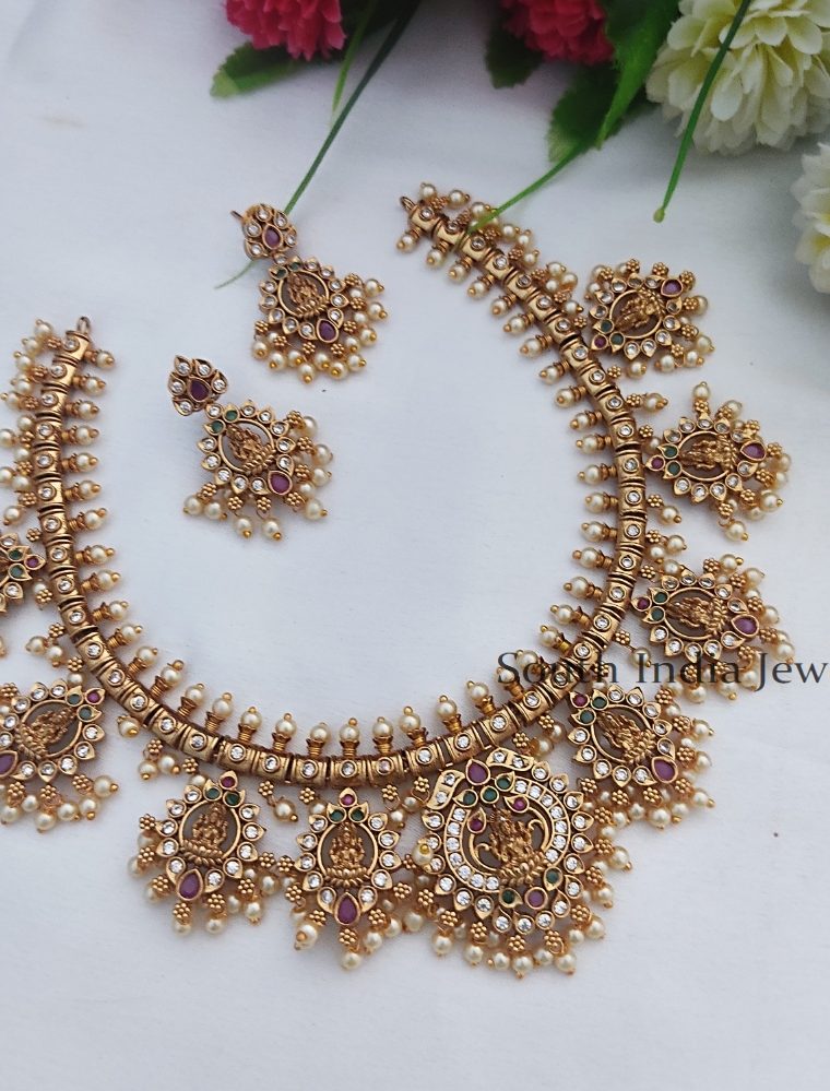 Attractive Goddess Gutta Pusalu Necklace Set