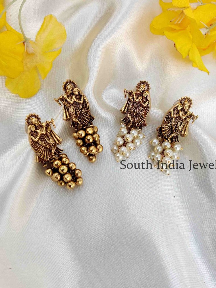 Attractive Radha Krishna Motifs Earrings