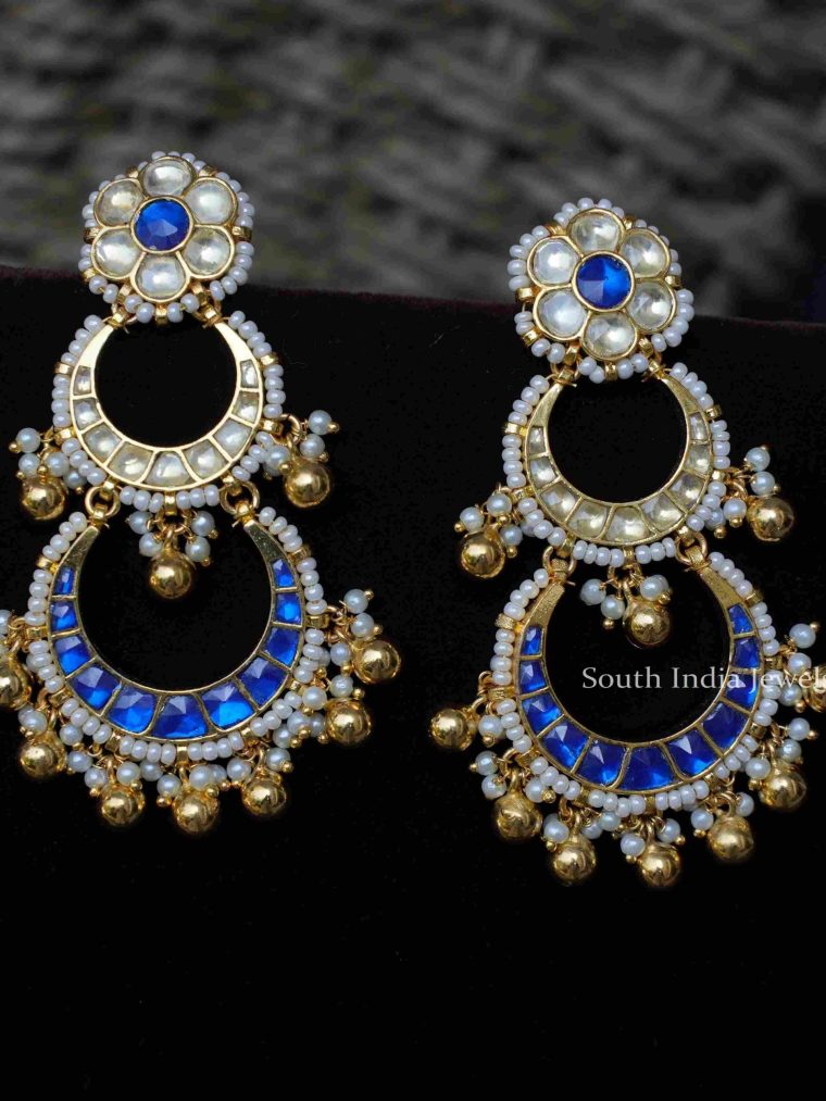 Blue Chandbali Earrings