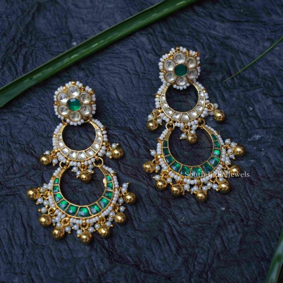 Green Chandbali Earrings