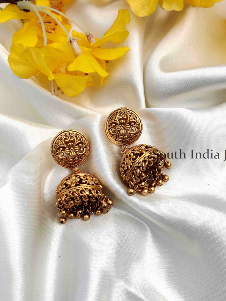 Lovely Floral Design Antique Jhumka