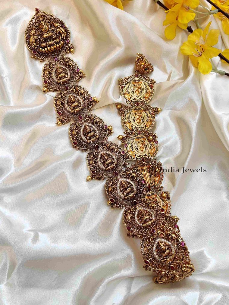 Traditional Fine Crafted Lakshmi Motif Jada Billa