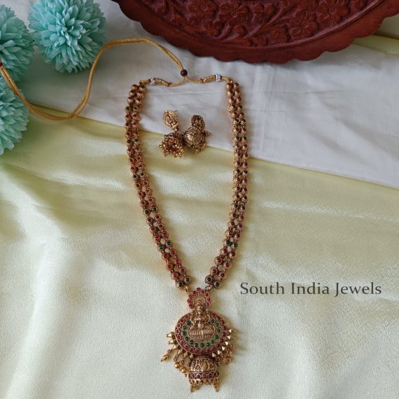 Traditional Lakshmi Haram with Jhumkas