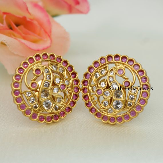 Exquisite Peacock Temple Studs