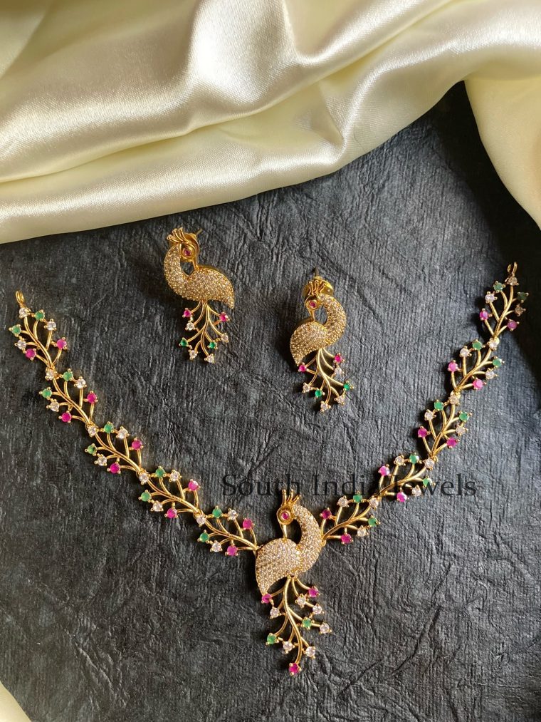 Stunning Mayil Iragu Anikalan Peacock Motive Necklace