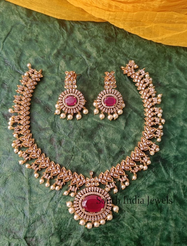 Amazing Pink Stone Necklace Set