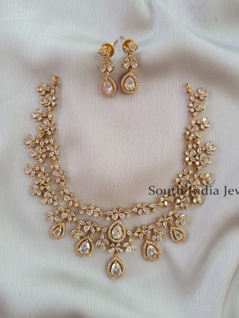 Amazing Two-Layer Bridal Necklace with Earrings