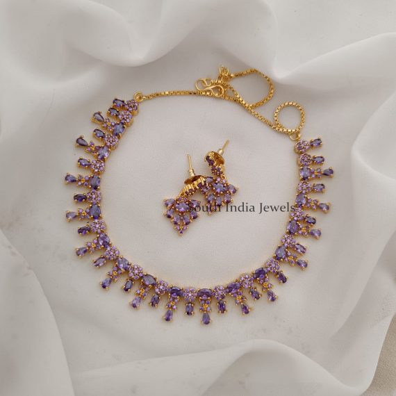 Sparkling Purple Gold Polish Necklace