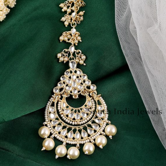 Trendy Kundan Handcrafted Bridal Maang Tikka