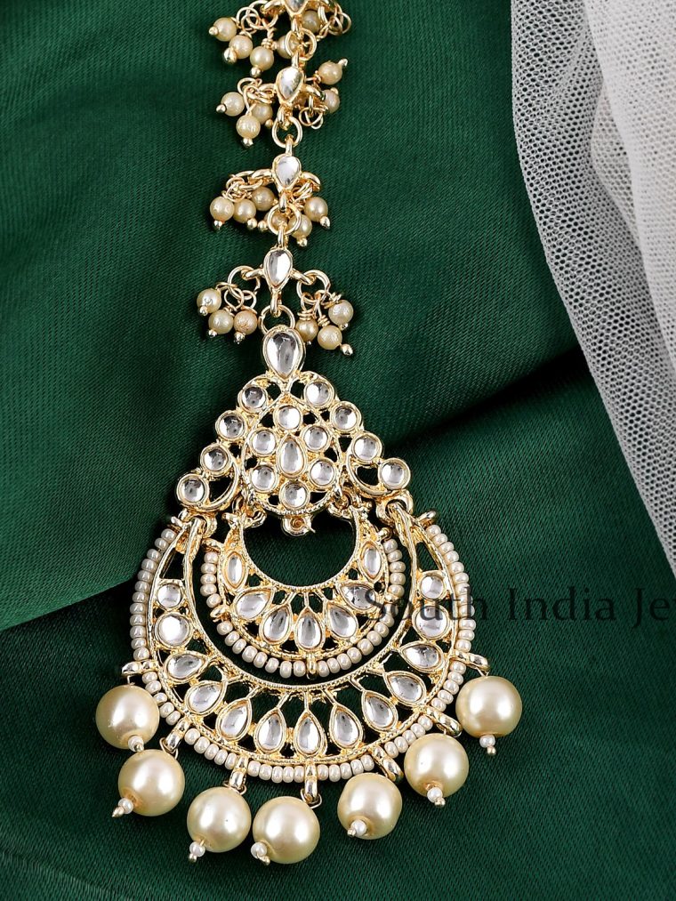 Trendy Kundan Handcrafted Bridal Maang Tikka