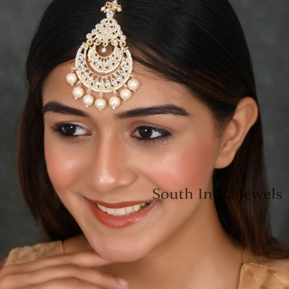 Trendy Kundan Handcrafted Bridal Maang Tikka