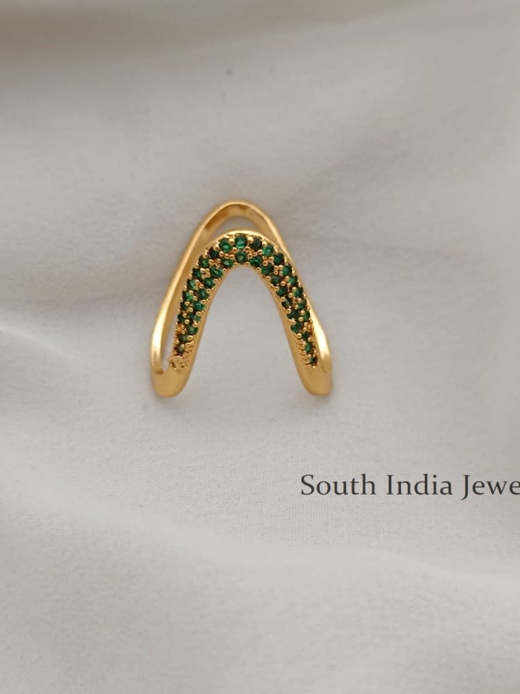 Wonderful Emerald Double Line Ring