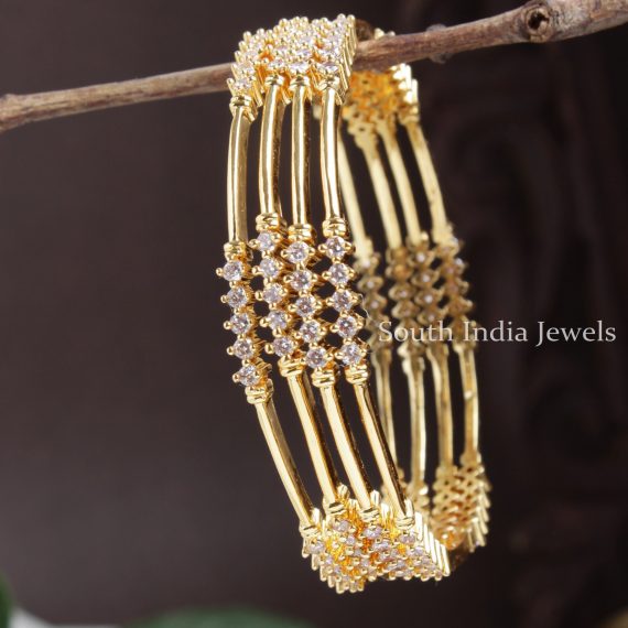 Adorable Diamond Alike AD Bangles 01