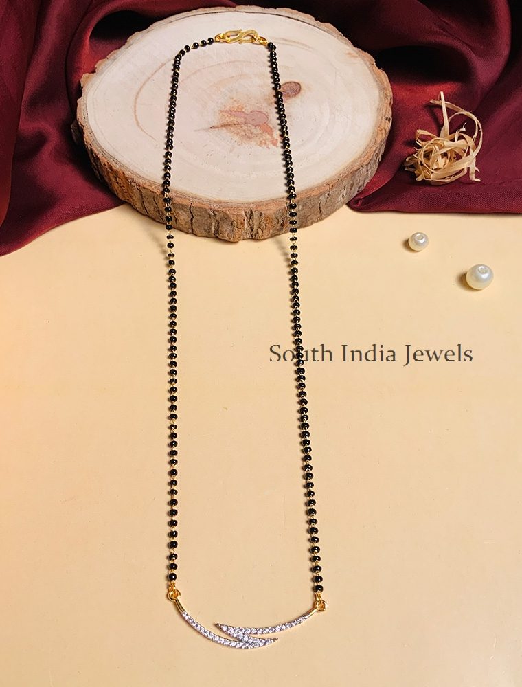 Antique Gold Plated Solitaire Diamond Mangalsutra