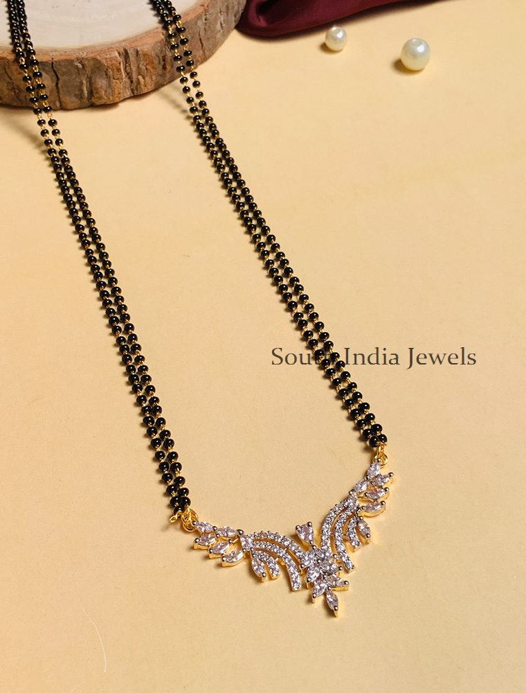 Exquisite Gold Plated Solitaire Diamond Mangalsutra