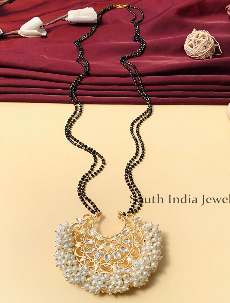 Fantastic Black Beaded & American Diamond Long Mangalsutra