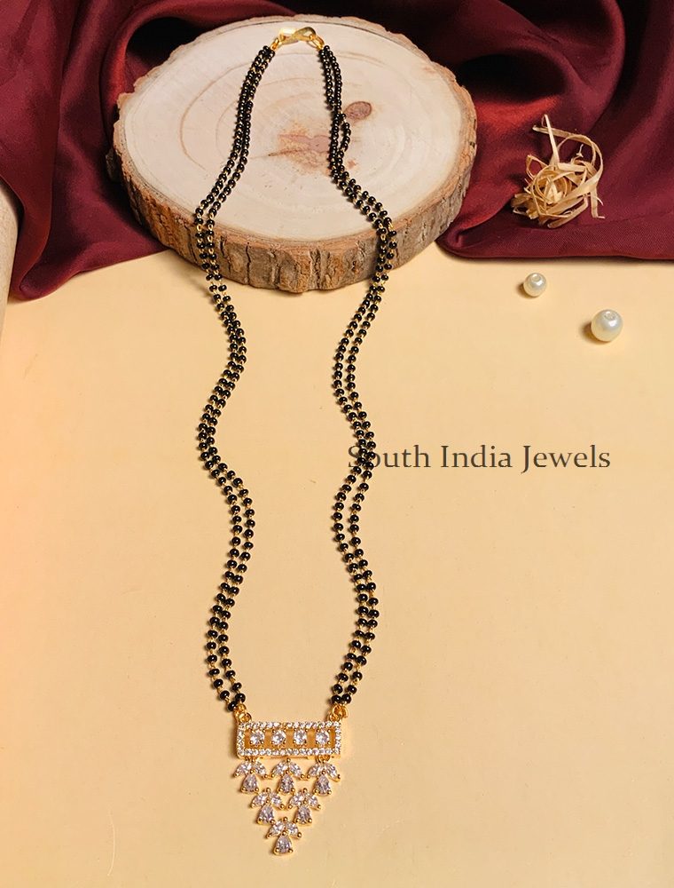 Gorgeous And Unique Gold Plated Solitaire Diamond Mangalsutra