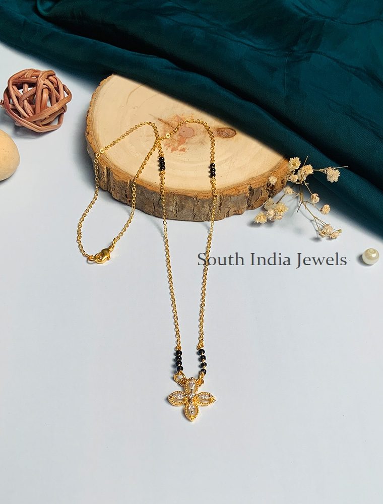 Gorgeous Gold Plated Solitaire Diamond Mangalsutra