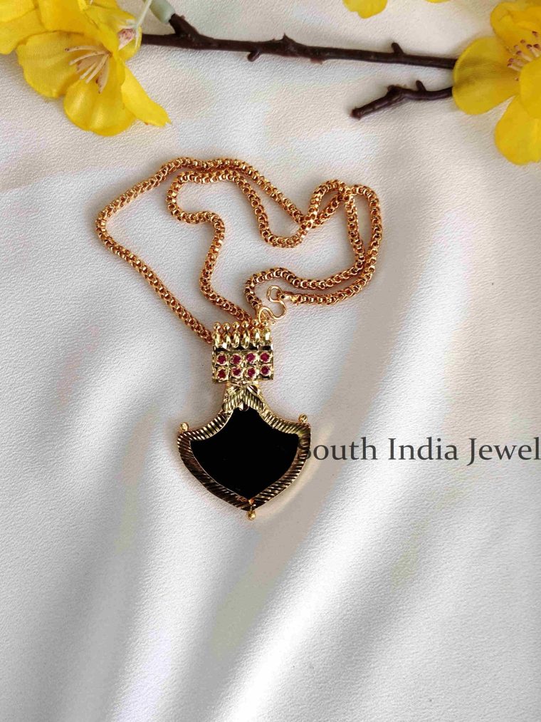 Marvelous Kerala Style Palakka Pendant Chain - Green