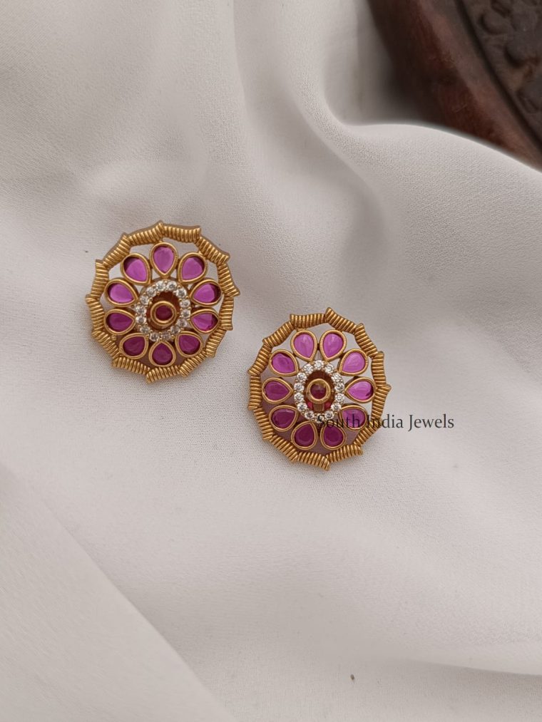 Ruby Stone Ear Studs