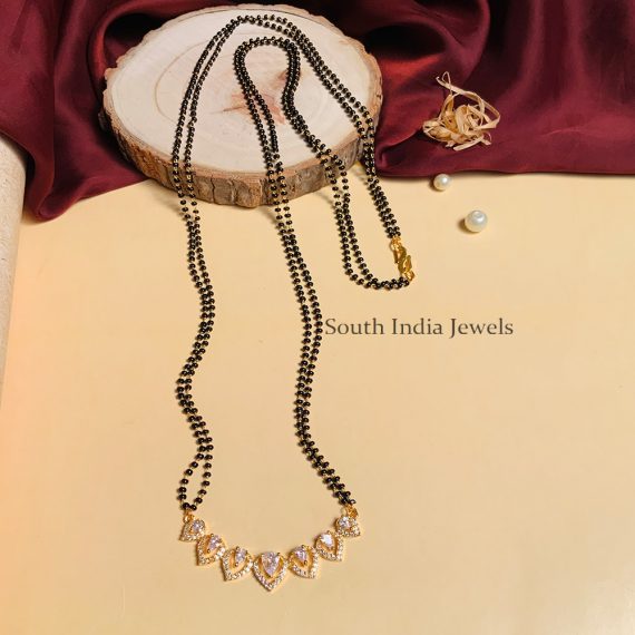 Trendy And Unique Gold Plated Solitaire Diamond Mangalsutra