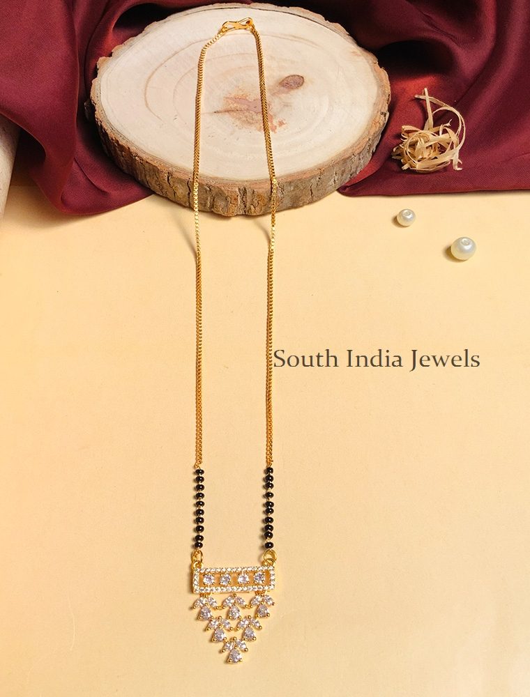 Trendy Gold Plated Solitaire Diamond Mangalsutra