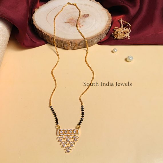 Trendy Gold Plated Solitaire Diamond Mangalsutra