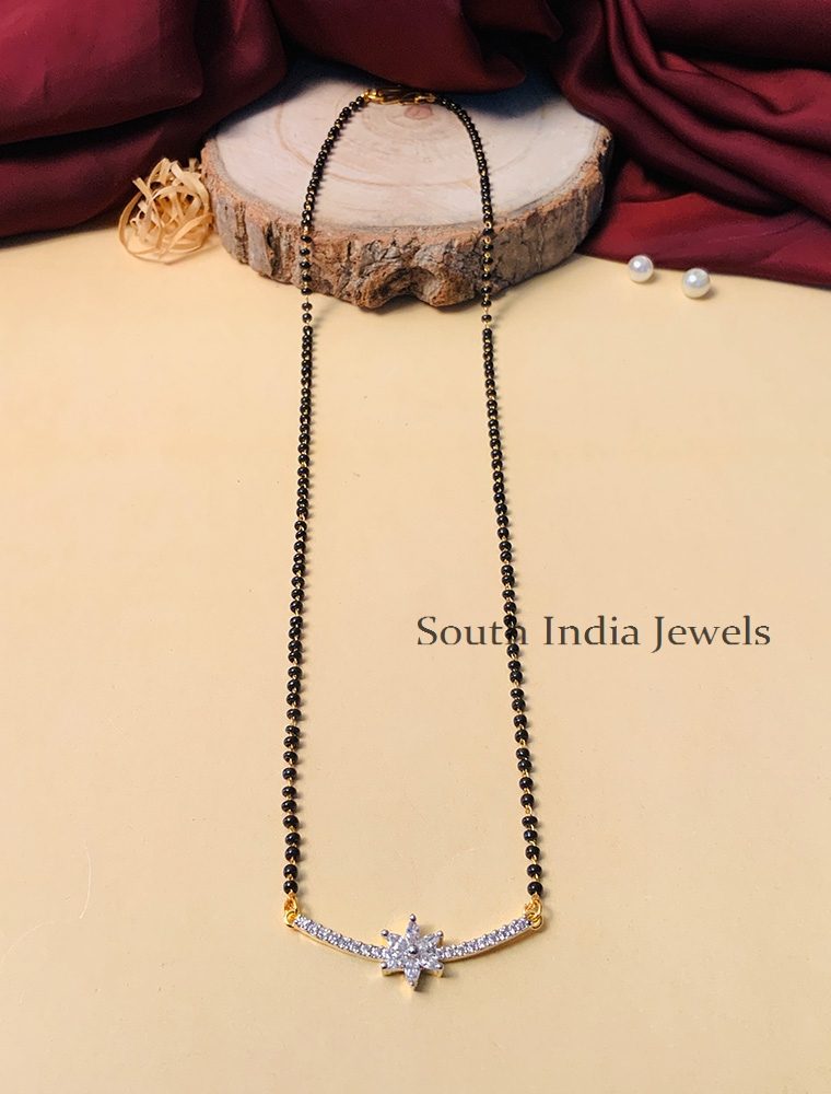 Trendy Gold Plated Solitaire Diamond Mangalsutra