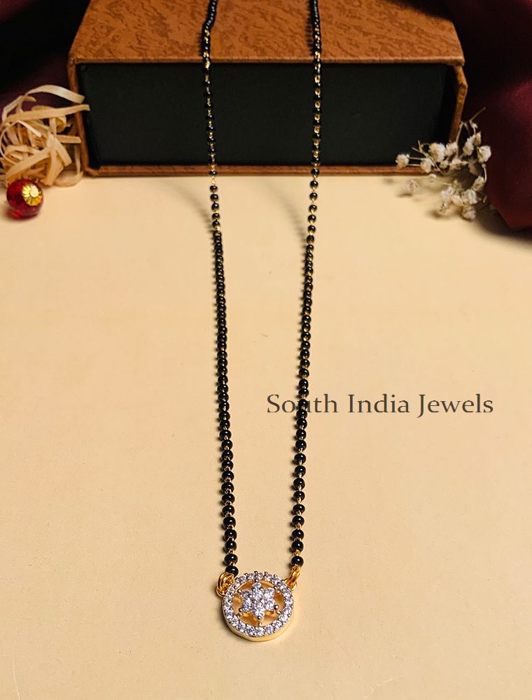 Wonderful Gold Plated Solitaire Diamond Mangalsutra