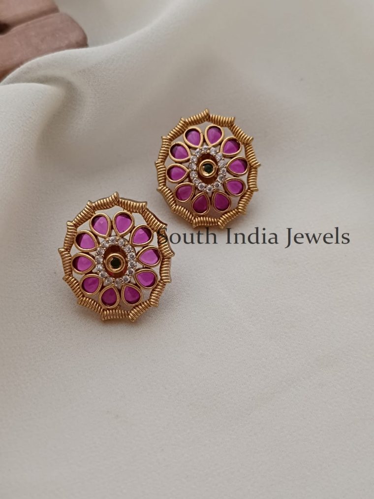 Wonderful Ruby Emerald Kemp Studs