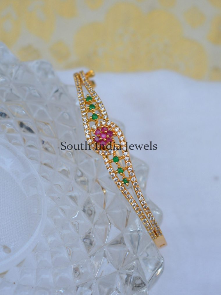 Beautiful Pink Flower Stones Kada