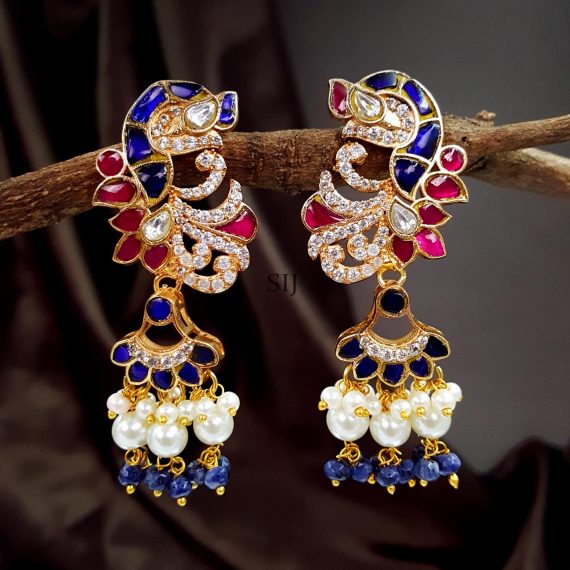 Cute Kundan Jadau Stone Earring Drops