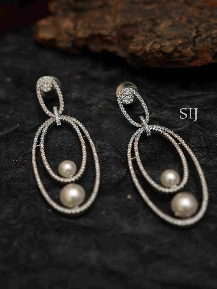 Trendy Pearl Zircon Earrings