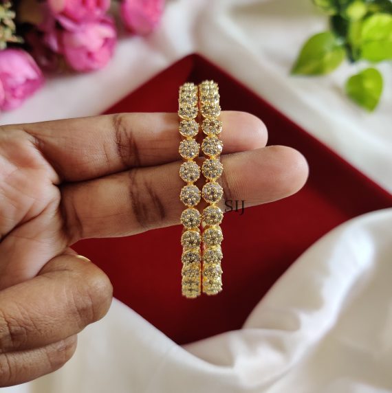 Gorgeous White Stone Unique Bangles