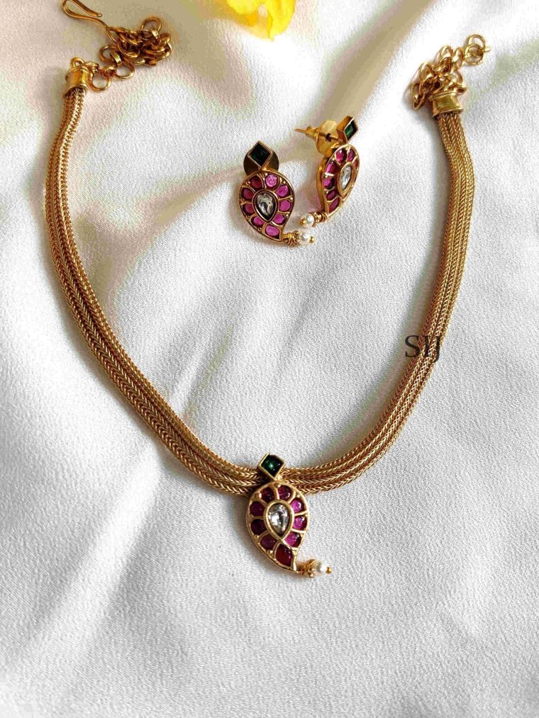 Masterpiece Mango Design Ruby Necklace