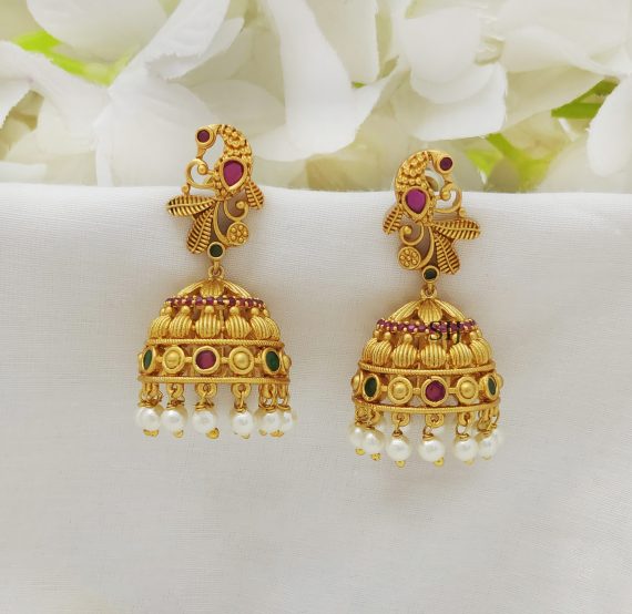 Everlasting Matt Finish Lakshmi Jhumkas