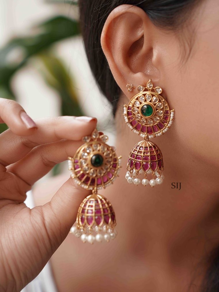 Sparkling Half Moon Jhumkas