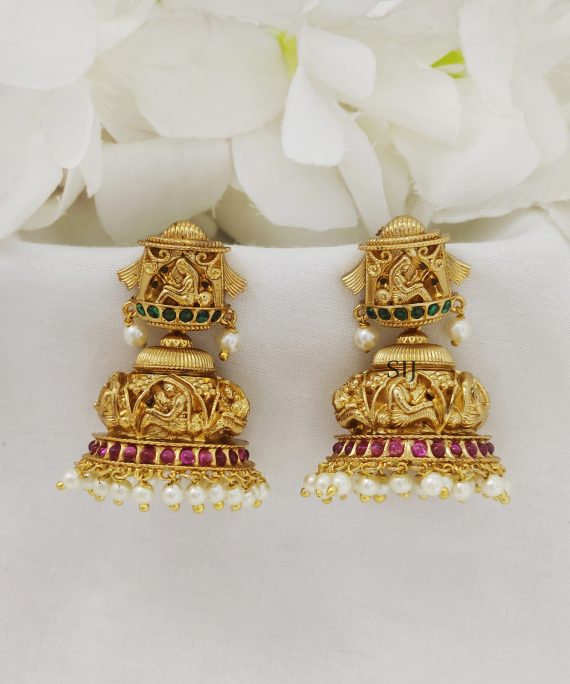 Gold Toned Bridal Jhumkas