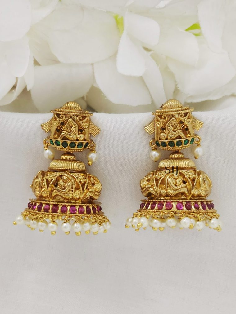 Gold Toned Bridal Jhumkas