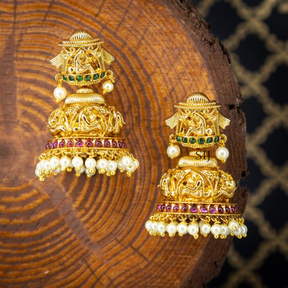 Gold Toned Bridal Jhumkas