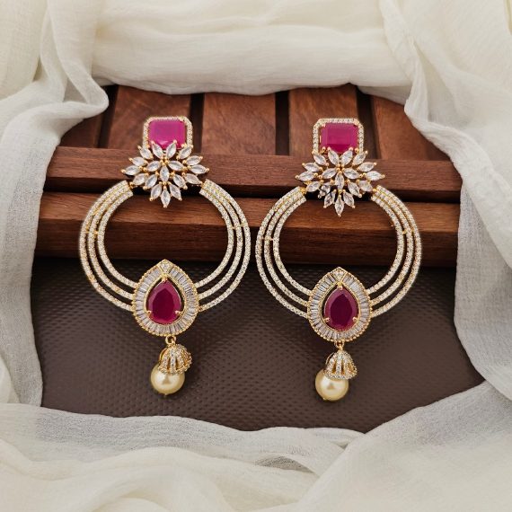 Attractive Fancy Design CZ Earrings