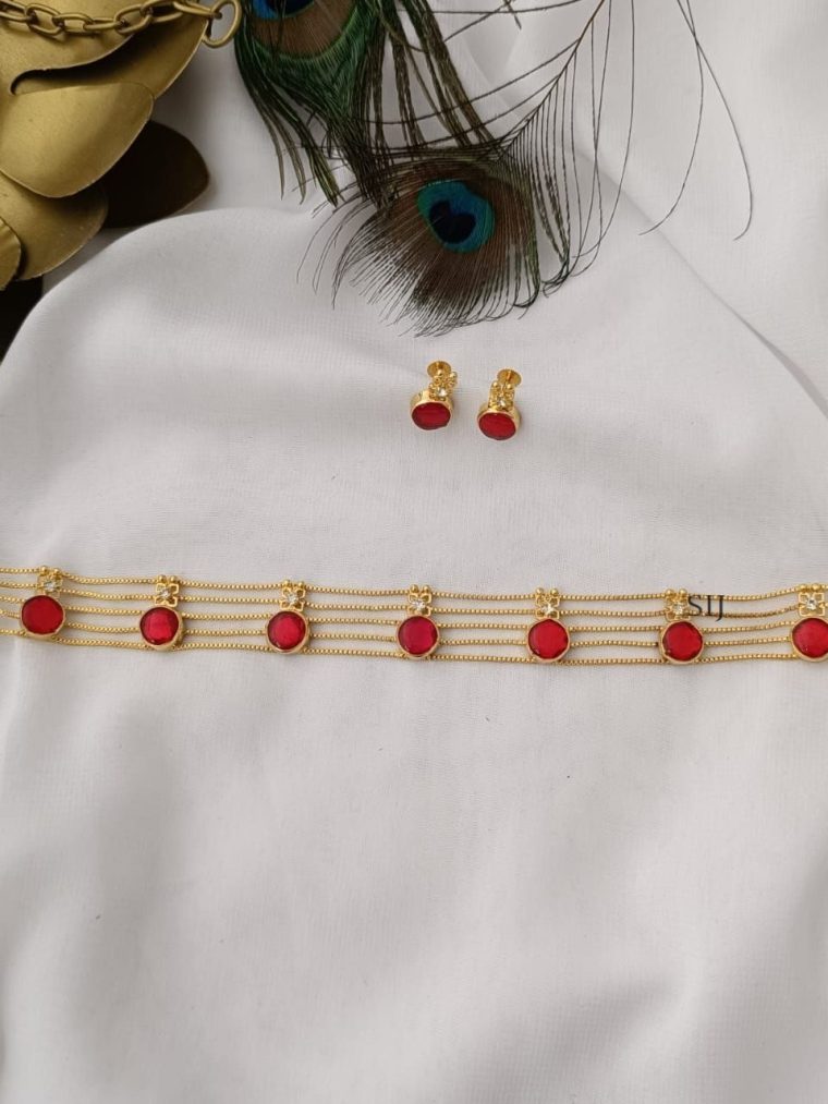 Beautiful Red Round Choker