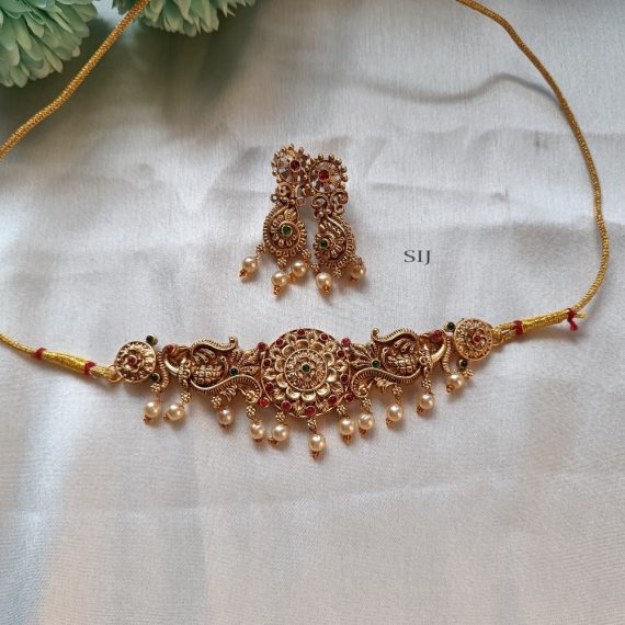 Floral Design Peacock Choker