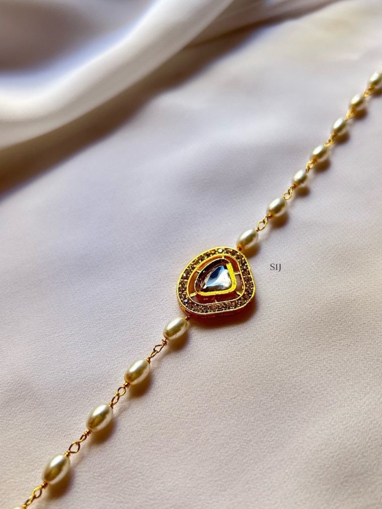 Stunning Diamond Shaped Kundan Pearl Choker