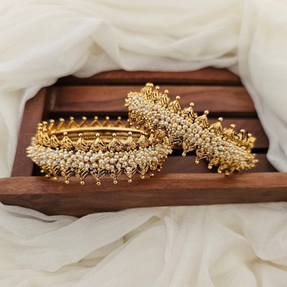 Stunning Pearl Cluster Kada Bangles