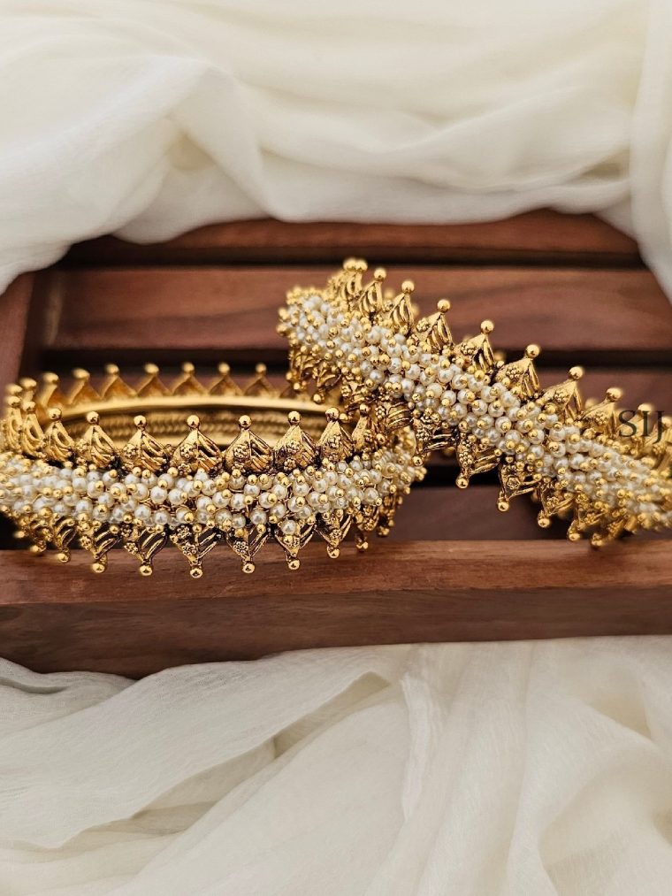 Stunning Pearl Cluster Kada Bangles