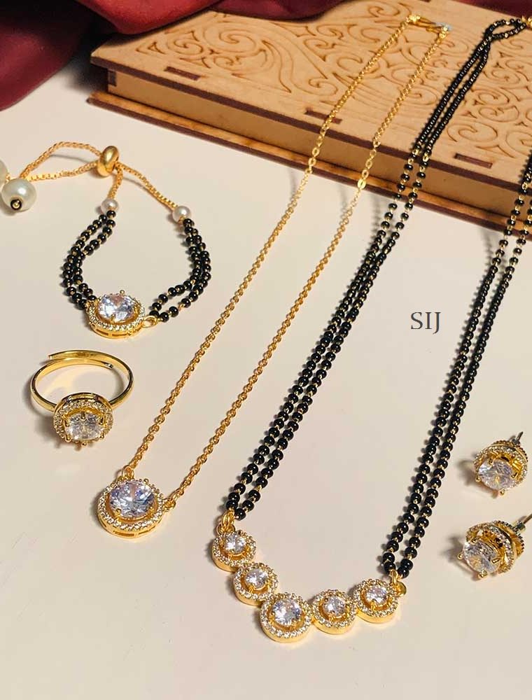 Alluring Solitary Diamond Mangalsutra Combo