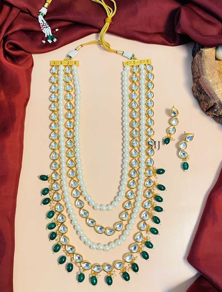 Beautiful Gold Plated Kundan & Pearl Mala