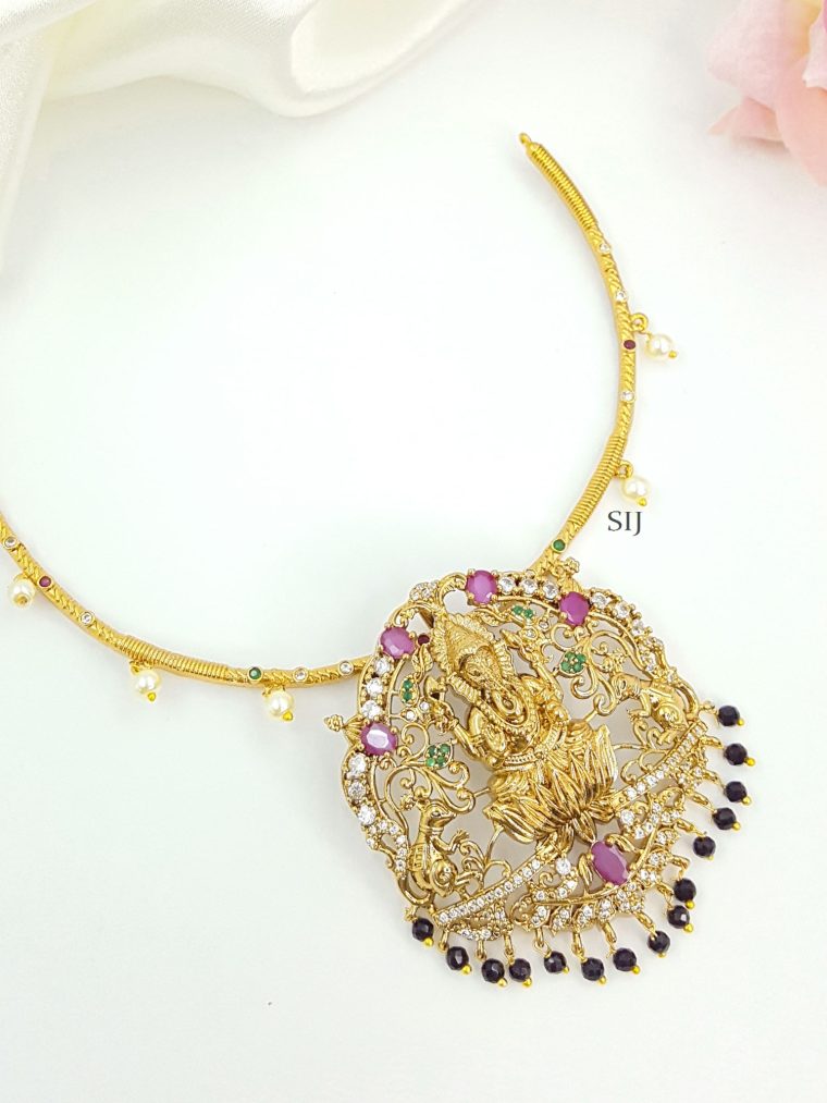 Allure Ganesha Hasli Gold Plated Necklace